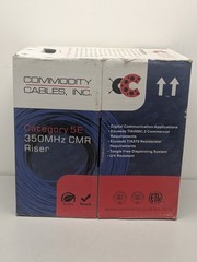 Commodity Cables 4x2x24AWG Solid Copper 1000ft CAT5E 350 MHz White 5ECMR244BW