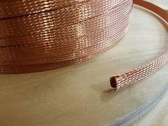 100 FEET 3/8″ BRAIDED GROUND STRAP GROUNDING Bare Copper Flat Braid MADE IN USA