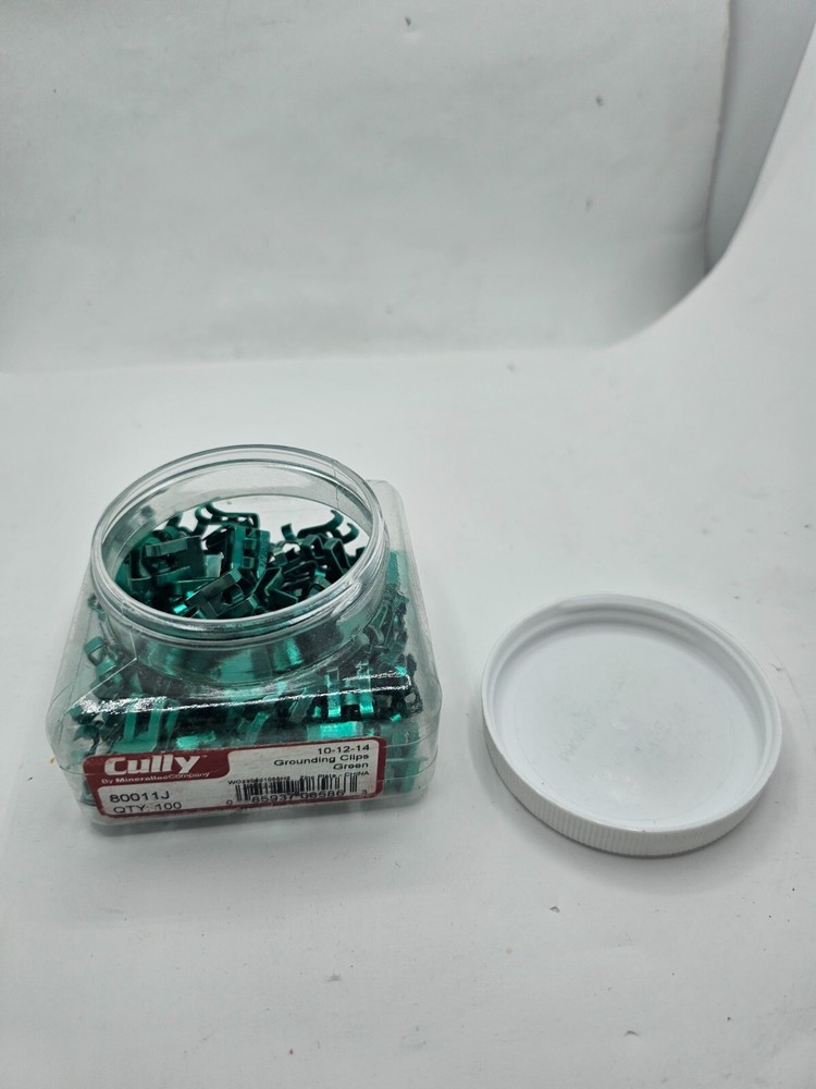 (QTY 100) Cully Green Grounding Clips, Zinc Plated 80011J 10-12-14