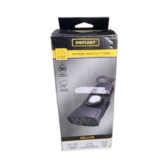 Defiant Outdoor Heavy-Duty 24-Hour Mechanical Timer 2 Outlets Weather Resistant