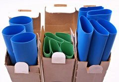 4′ FOOT x 1″ INCH BLUE & GREEN HEAT SHRINK TUBING – 13 PIECES – NEW OLD STOCK