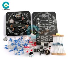DIY DS1302 DC5V Rotating LED Electronic Digital Clock Learning Board With Shell