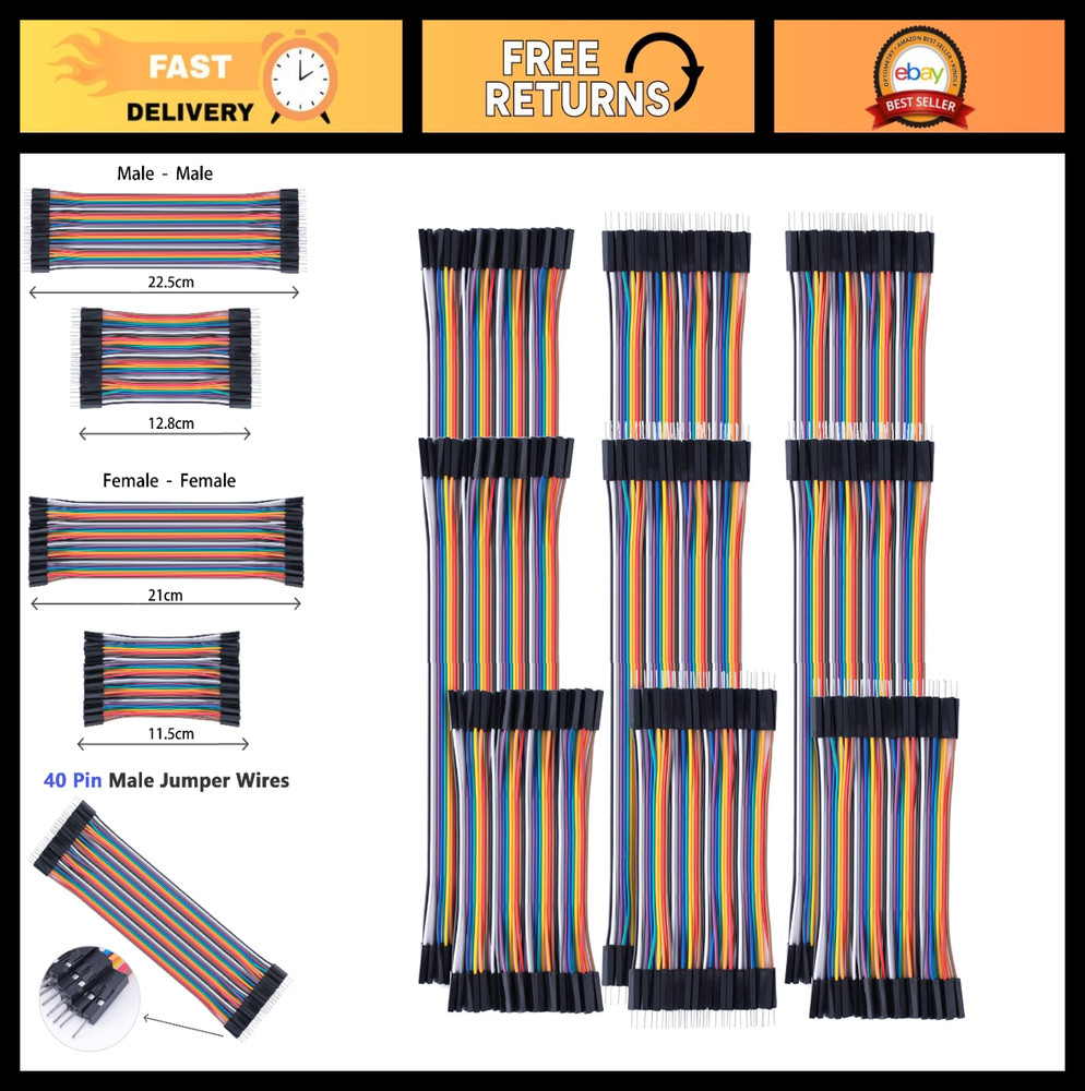 360pcs Jumper Wires Kit 10cm/20cm/30cm Male/Female/Male to Male for Arduino/Rasp