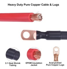 iGreely 2/0 AWG Battery Welding Cables,2/0 Gauge Copper Battery Wires 5/16′ 600V