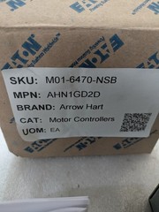 ARROW HART AHN1GD2D MOTOR CONTROLLER 6810-126 TYPE 1 ENCLOSURE