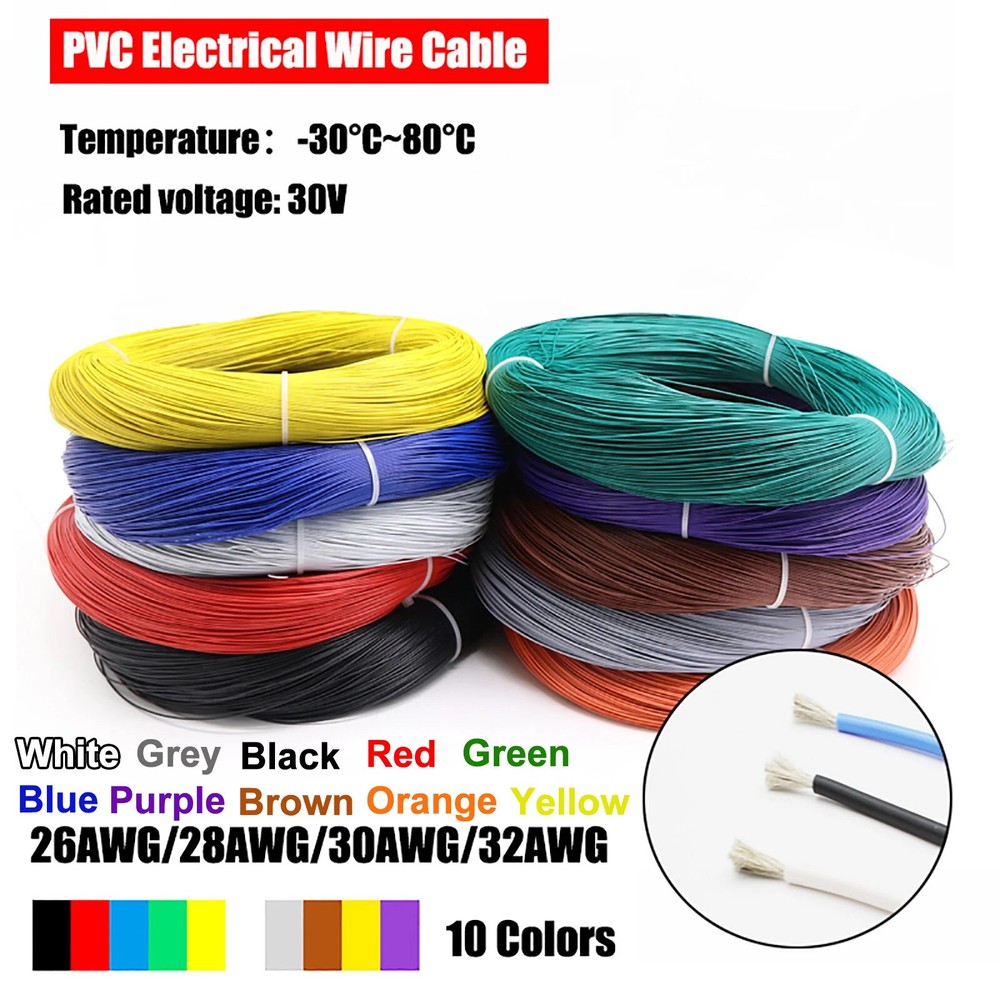 Flexible Stranded Wire Cable PVC Insulated Electronic Wire Cable 26/28/30/32AWG