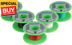 30 Gauge Silicone Wire Kit Red Black White Blue and Green Each 50ft 30 AWG Stran