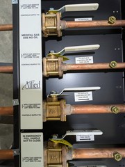 Allied Camptron 600CWP 5 Valve Medical Gas Zone Valve Box Copper Panel OEM
