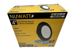 NEW NUWATT 4” LED Bronze Round Canless Downlight 9 Watt Dimmable Indoor/Outdoor