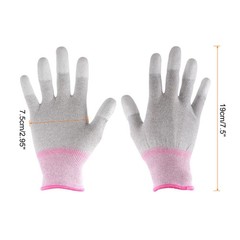 2 Pairs ESD Anti Static Gloves 19cm Thickened PC Gloves(Small), Pink