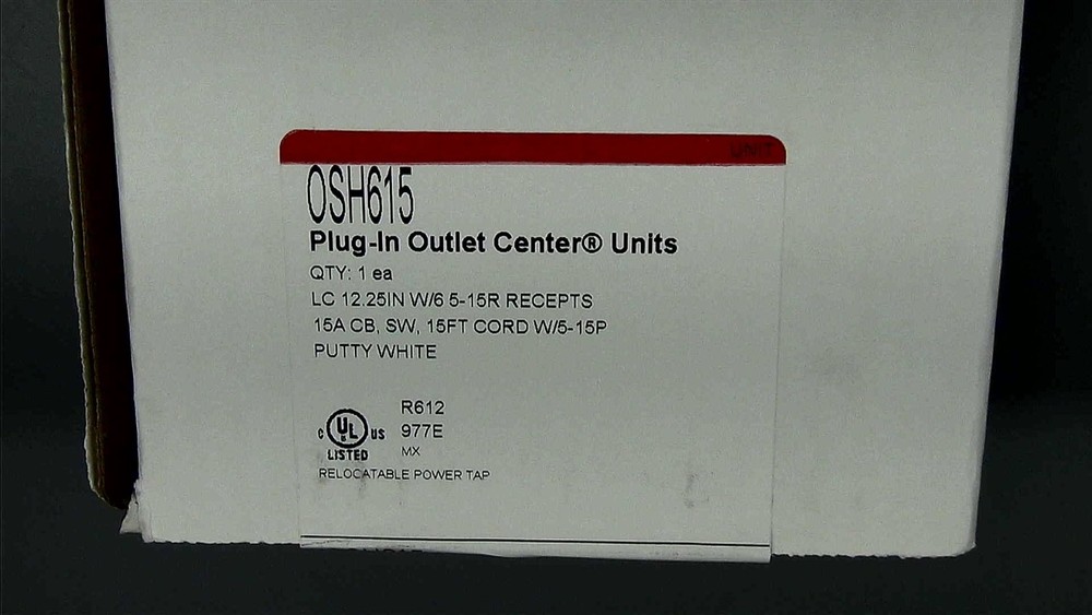 Legrand OSH615 OUTLET STRIP, 6 OUTLETS, 15 FT CORD, 115V