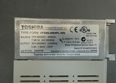 Toshiba VFS9S-2004PL-WN Transistor Inverter, 1PH 200/240V 50/60Hz, 3.3A-1.3kV…