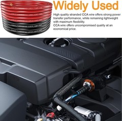 4 Gauge 100FT CCA Power Ground Wire Kit with Lugs Heat Shrink Tube Cutter h2 4 G