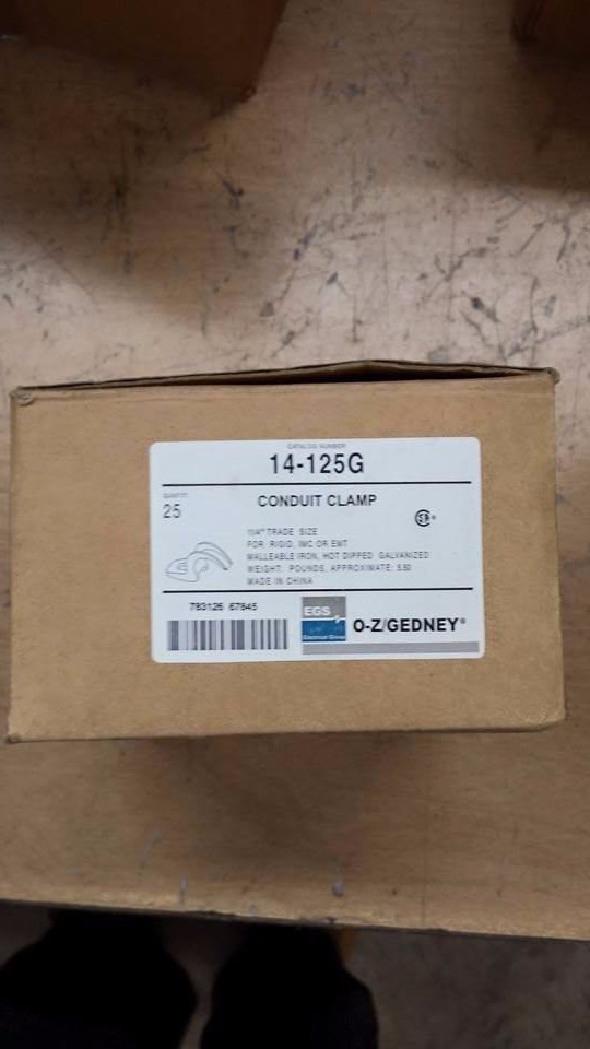 OZ-GEDNEY 1-HOLE PIPE STRAPS 14-125G W263