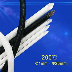 Silicon Fiber Glass Insulated Tube Braided High Temperature Sleeving Φ1mm~25mm