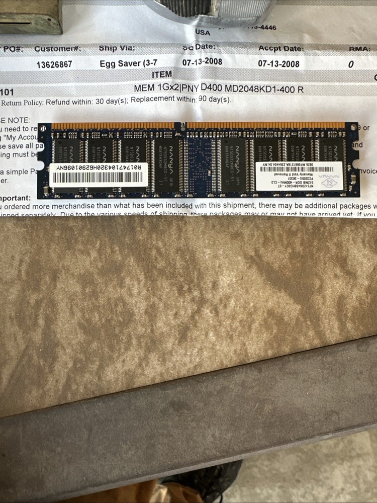 PNY MEM 1GX2 D400 MD2048KD1-400 R New