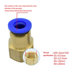 Pneumatic Straight Female Stud to Hose Tube Inline Push Fit Connector air Line