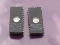 ( 2 PCS ) AM2732ADC EPROM, 4KX8, 250ns, MOS, CDIP24 — NOS 2732