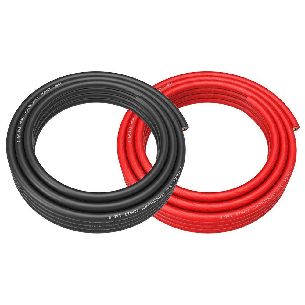 ROCKRIX 4 Gauge 25ft Black and RED Car Audio Power Ground Soft