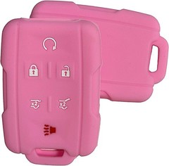 Remote Key Fob Cover Case Protector for Suburban Yukon XL 2015-202 Color: Pink