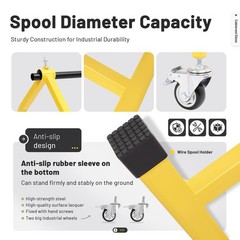 Universal Wire Spool Rack Holder on Wheel Dispenser Electrical Wire Pulling Rack