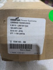 Eaton Cooper Power 83K100-B2 Current Limiting Backup Fuse 8.3 KV 100A 50KA OEM