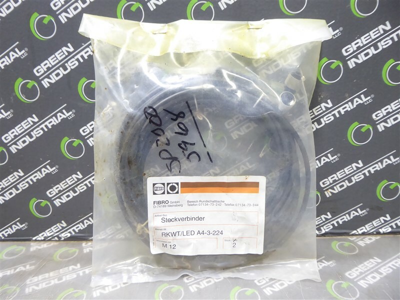 NEW Lot of 2 Fibro RKWT/LED A4-3-224 Sensor Cables