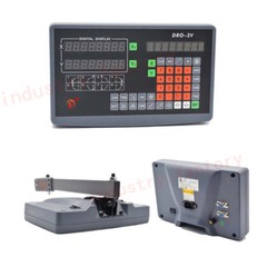 2 Axis Digital Readout+ 2pc Linear Scales Glass Sensor LED DRO Display Kit Lathe