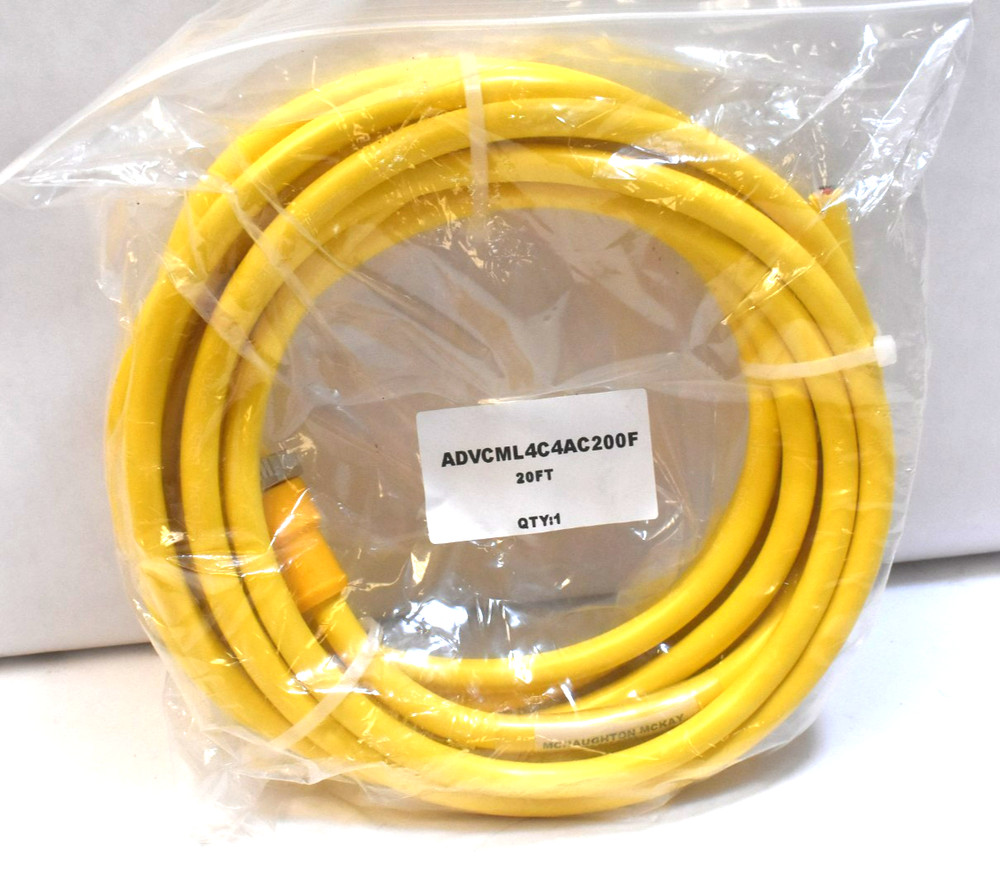 McNaughton McKay ADVCML4C4AC200F 20′ Electrical Power Cord Cable Yellow
