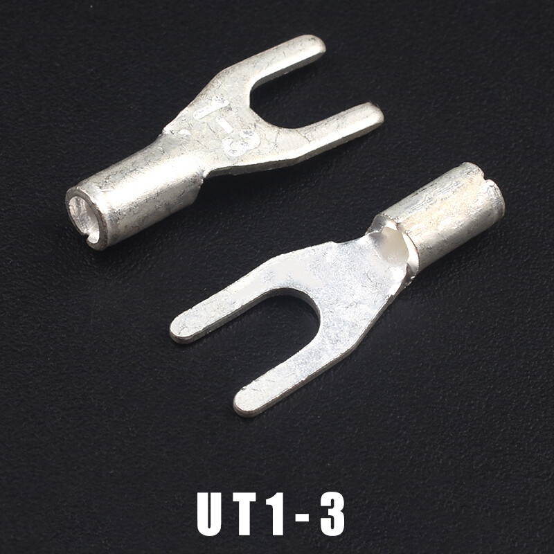 Fork Electrical Crimp Terminals Non-Insulated Spade U Type Cable Connector Wire