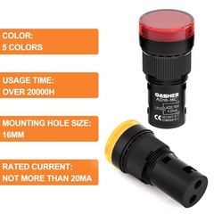 Energy Saving Indicator Light 12V 24V 110V 20mA 16mm Mounting Hole Green Yellow
