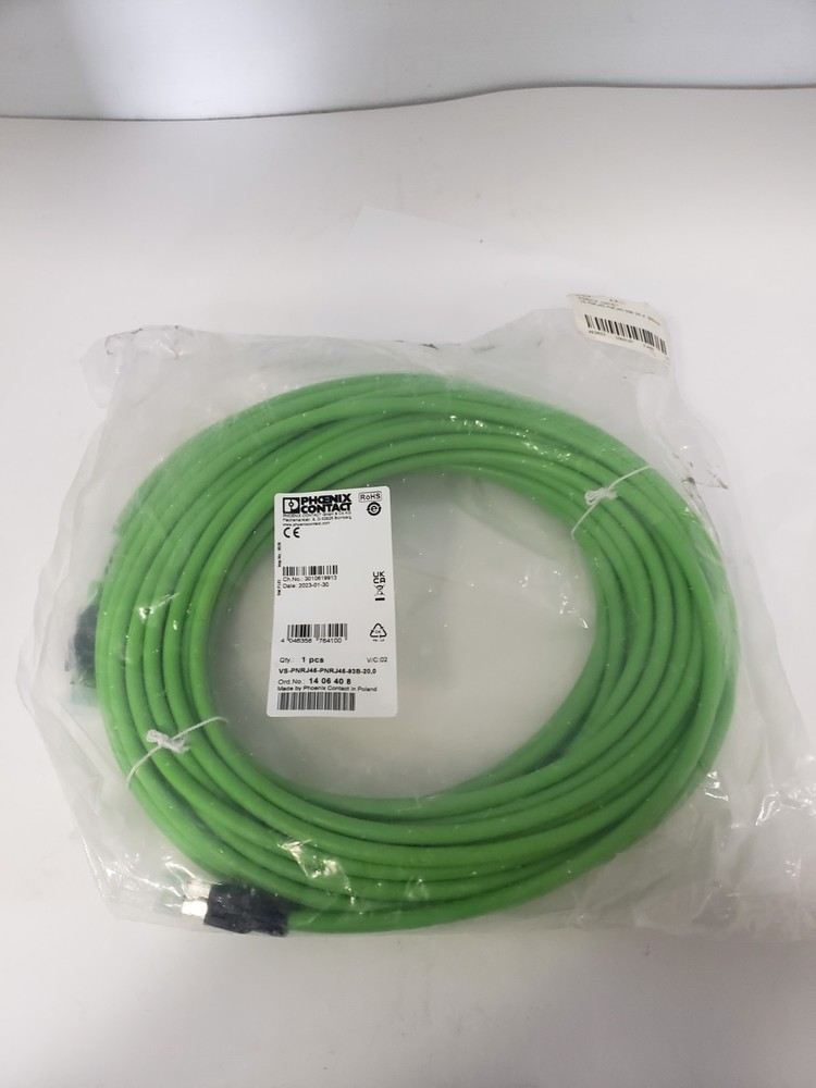 PHOENIX CONTACT VS-PNRJ45-PNRJ45-93B-20,0/1406408 PATCH CABLE 65ft LONG, NIB