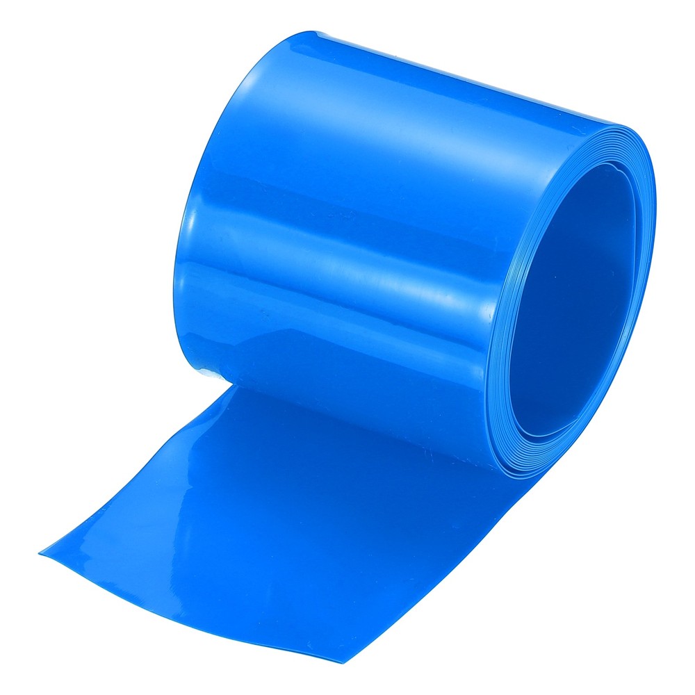 Battery Wrap Heat Shrink Tubing 35mm Dia 55mm Flat 8 Feet Blue