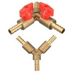 Premium grade 516 Brass Y 3 Way Shut off Ball Valve for Hose Barb Fuel