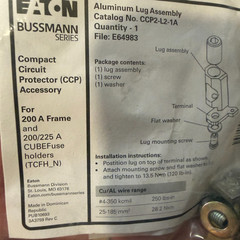 CCP2-L2-1A / CCP2L21A Eaton Bussmann series CCP/CCD lug 200A, 350 to 4 AWG