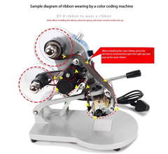 Date Ribbon Encoder Color Ribbon Manual Stamp Printer Coding Machine DY-8 220V
