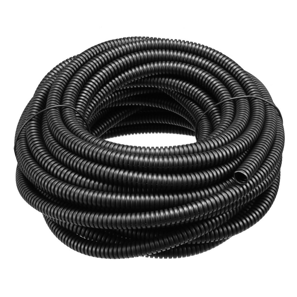10 M6x9 mm PP Flexible Corrugated Conduit Tube for Garden,Office Black