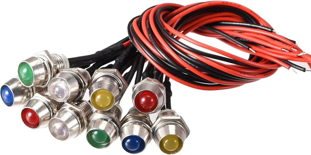 LED Signal Indicator Lights 24 Volt AC DC 8mm Panel Mount Me Voltage: 24 Volts