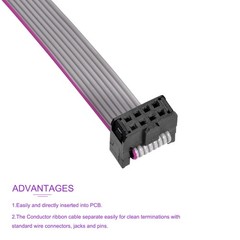 8Pins 30cm IDC Wire Flat Ribbon Cable FC to FC Jumper Wire for Computer LED DVD