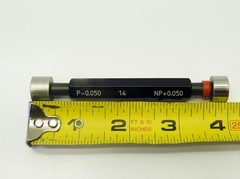 MG Marposs 14mm GO NO-GO Plug Gauge PI-019 P-0.050 NP+0.050 20 Degree C