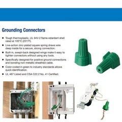 Green Ground Wire Connector Nuts Hole 200 pcs UL Listed Electrical Winged