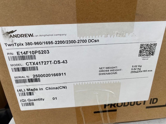 ANDREW / CommScope CTX41727T-DS-43 Twin Triplexer DC Sense E14F10P5203 (NEW)