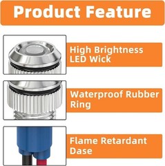 Energy Saving Indicator Light LED Panel Mount 12V 24V 110V 20mA 8mm Hole White