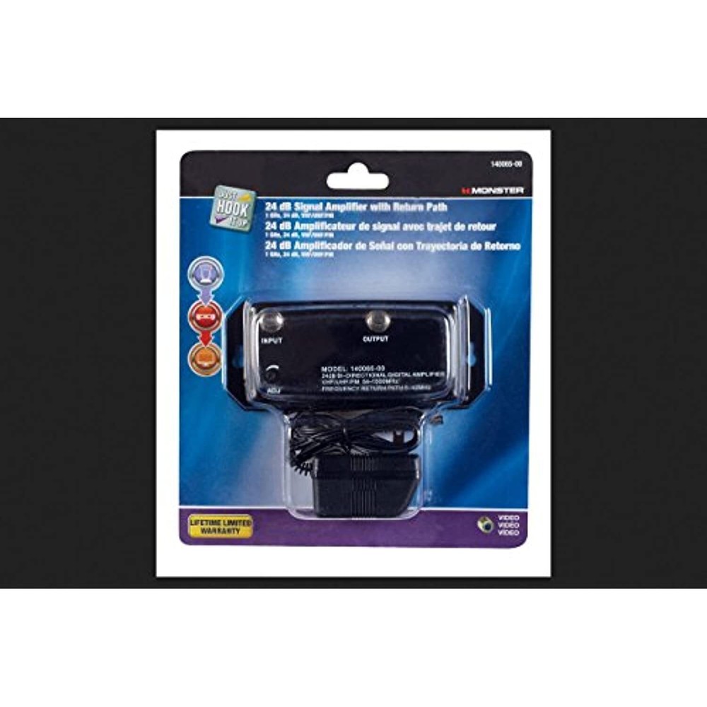 Monster Cable Signal Amplifier 75 Ohm 1 Ghz, 60 Hz Black Carded