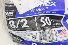 49 ft. 8/2 Black Stranded Romex SIMpull CU NM-B W/G Wire