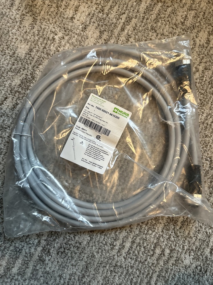 Murr Elektronik 7000-50021-9610300 7/8″ Male to 7/8″ Female Cordset 3m