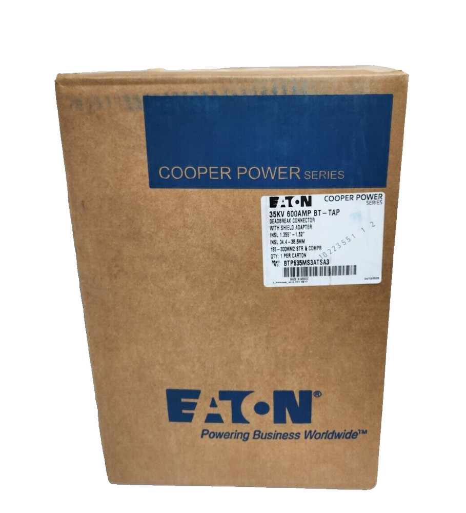 NIB Eaton Cooper 35KV 600AMP BTTAP Deadbreak Connector BTP635MS3ATSA3 DT635T SA3