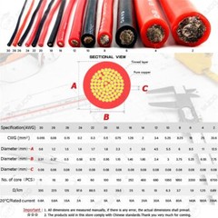 Silicone Cable Wire Car Battery Electrical 10-6Awg Automotive Copper Stranded