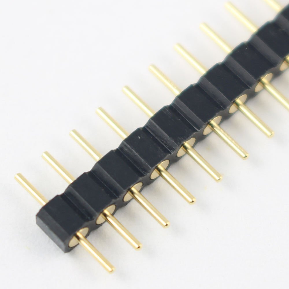 1Pcs Gold Plated 2.54mm Pitch Male 40 Pin Single Straight Round Header Strip
