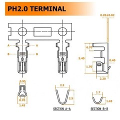 640PCS JST PH 2.0mm Connector Kit PH2.0mm Pitch 2 3 4 5 6 P Size: JST PH 2.0mm